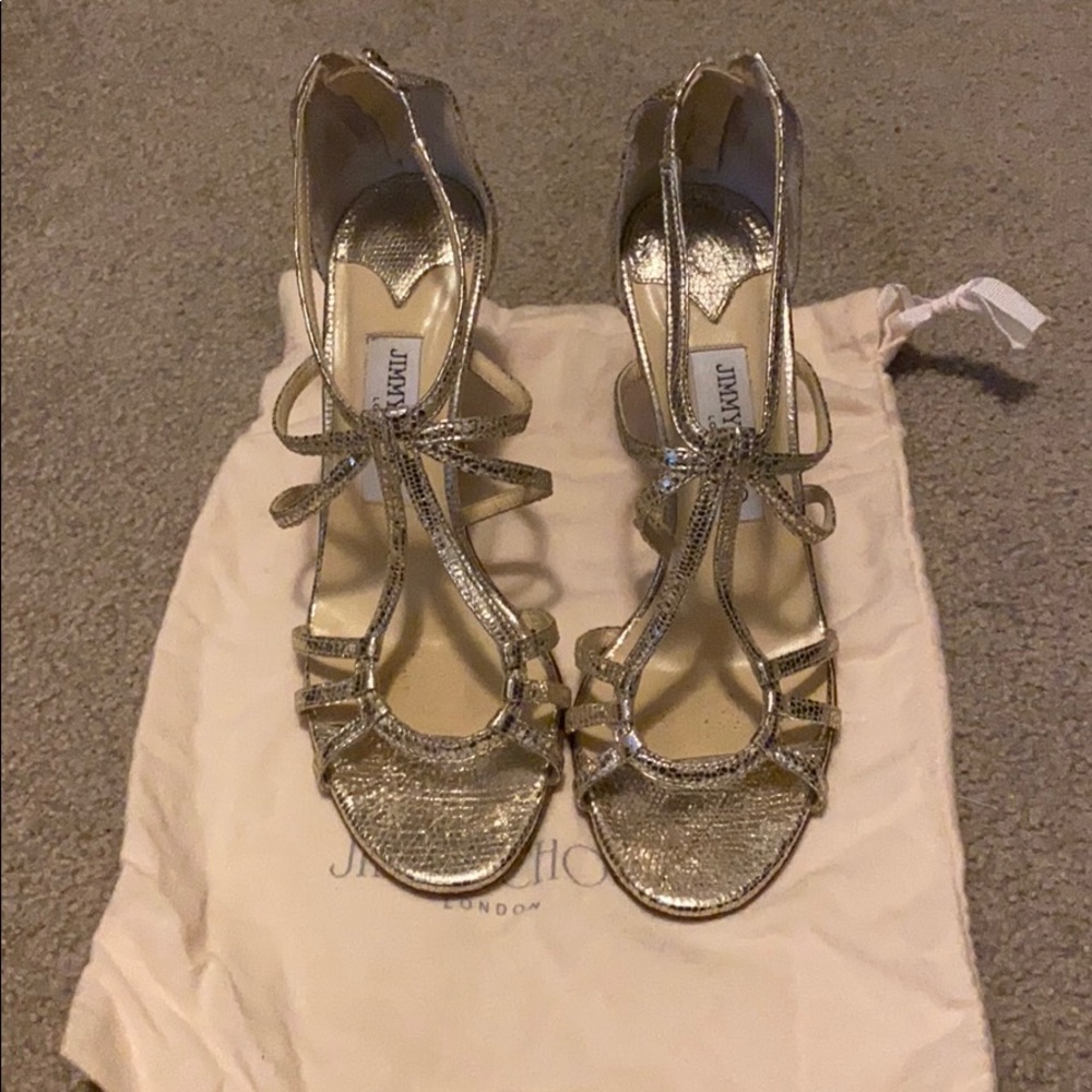 Jimmy Choo Silver Strappy Heels